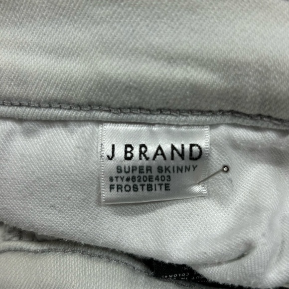 J Brand Jeans Womens 26 Skinny Stretch Frostbite White Classic Concert Party - Picture 3 of 4